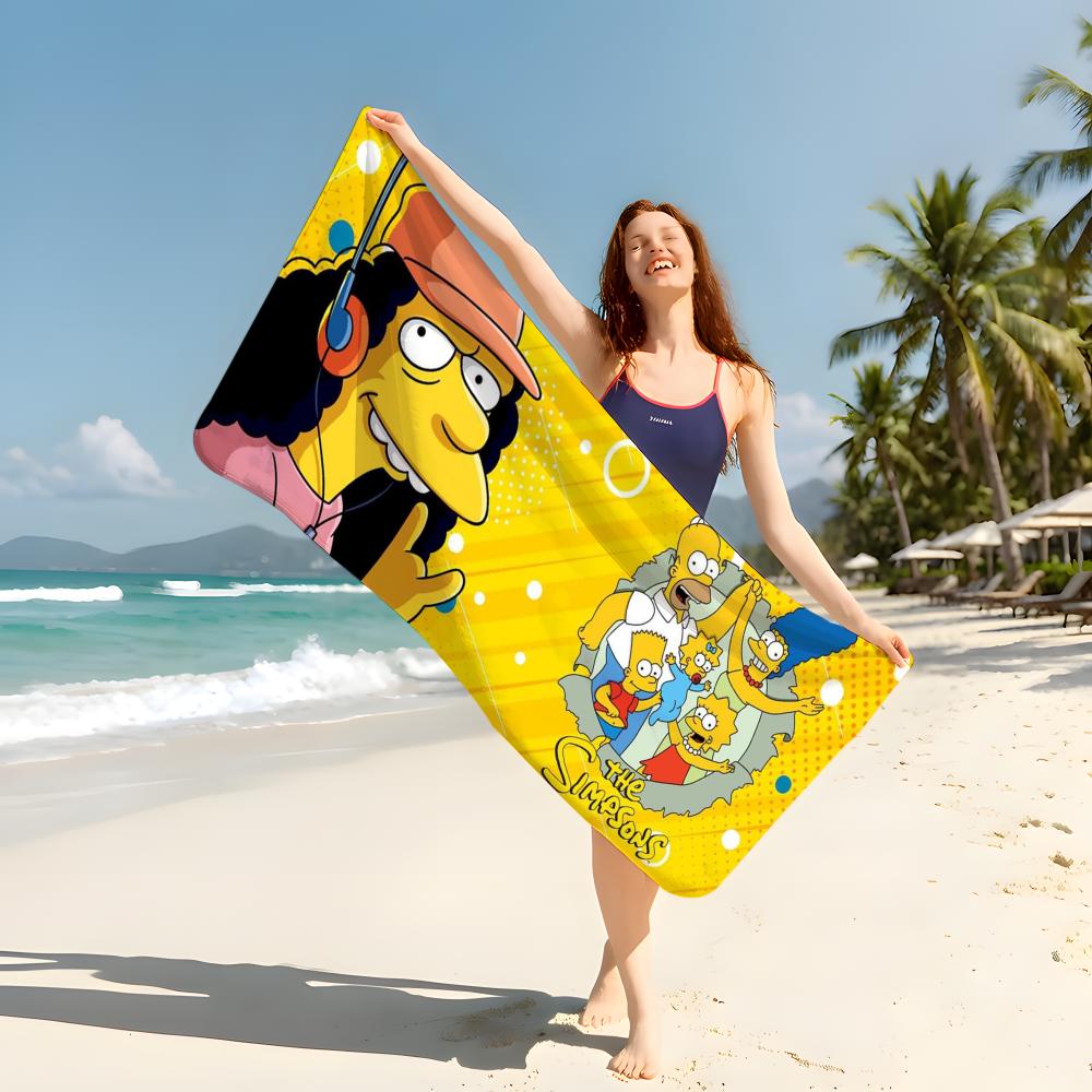 Мультяшное полотенце The S-Simpsons Пляжное одеяло Полотенце Для путешествий Тренажерного зала Душа Роскошное Легкое Кемпинга Бассейна горячее