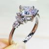 Huitan Fashion Princess Square CZ Finger Ring Женское обручальное кольцо Ювелирные изделия Изящный дизайн Аксессуары для церемонии помолвки