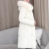 Fashion Women's Warm Winter Coats Hooded Elegant Faux Fur Collar Lady Jackets Thick Long Parkas