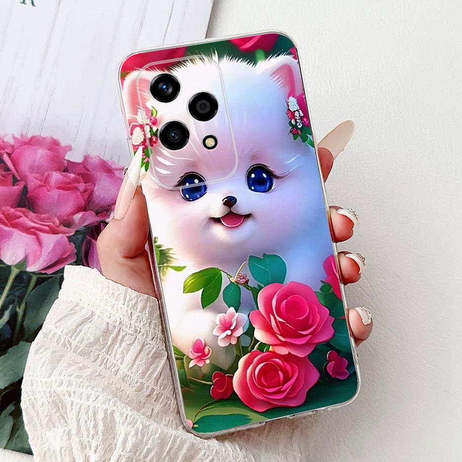 For Honor 200 Lite Case Cute Love Heart Butterfly Painted Cover Clear Silicone Phone Case For Honor 200 Lite 200Lite Soft Fundas