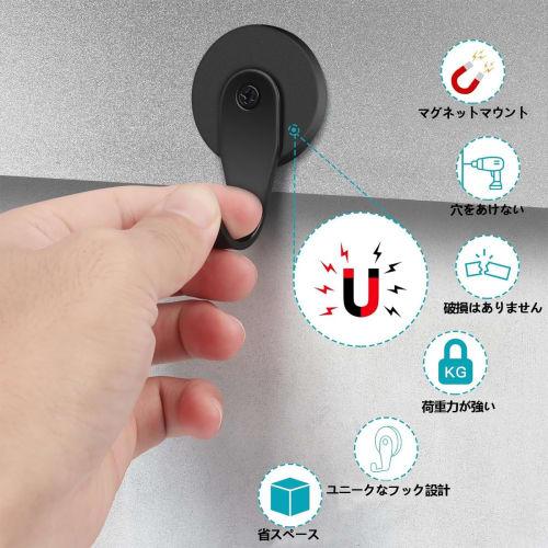 Super Strong Neodymium Magnet Hook, Rubber-Coated Stainless Steel, Rust-Resistant, High-Friction Magnetic Mount Base, Non-Slip, Scratch-Resistant, for