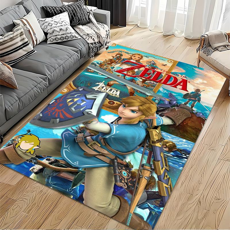 The Legend of Zelda themed rug with vivid art Non-slip rug suitable for living room and bedroom sofas