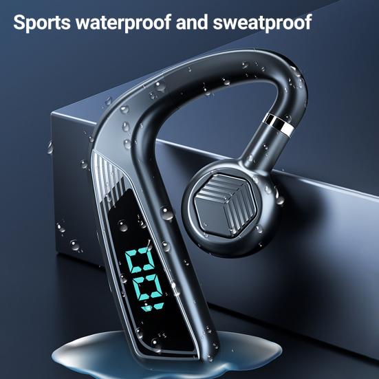 V18 Bluetooth-compatible Earphone Bone Conduction LED Ear Hook Digital Display Business Sports Wireless