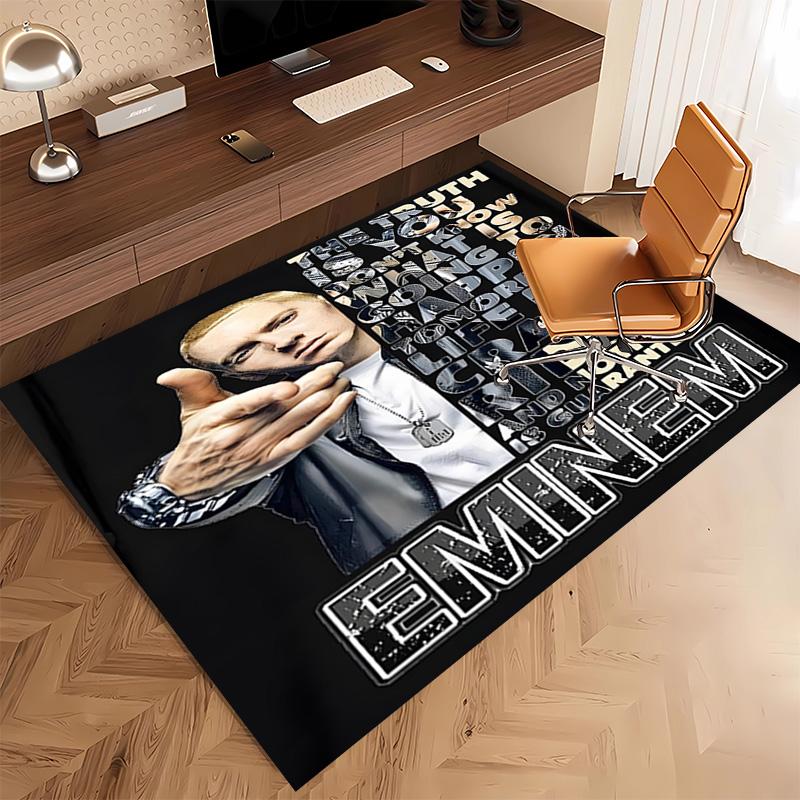1pc Eminem Print Area Rug - Soft, Washable Non-Slip Indoor Mat, Living Room, Home Office Decorative Rug,Office Decorative