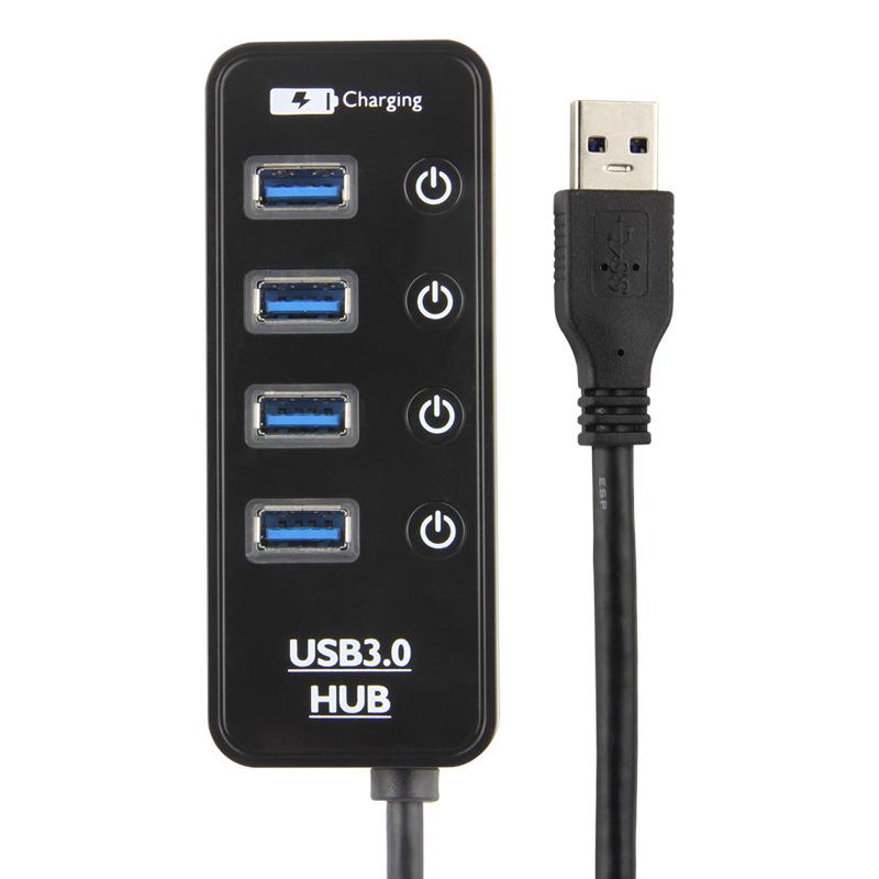 USB 3.0 Хаб-расширитель: 4-портовый разветвитель с несколькими интерфейсами для быстрой зарядки