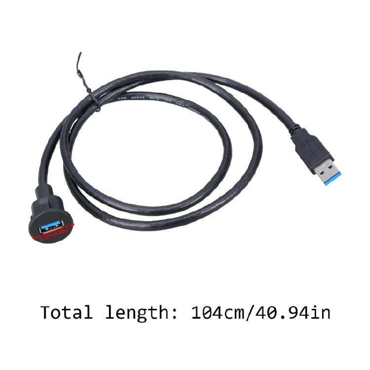 USB 3.0 кабель данных, male/female, 104 см, с пластиковой текстурой, для установки на панель приборной панели автомобиля, с поддержкой высокой скорости