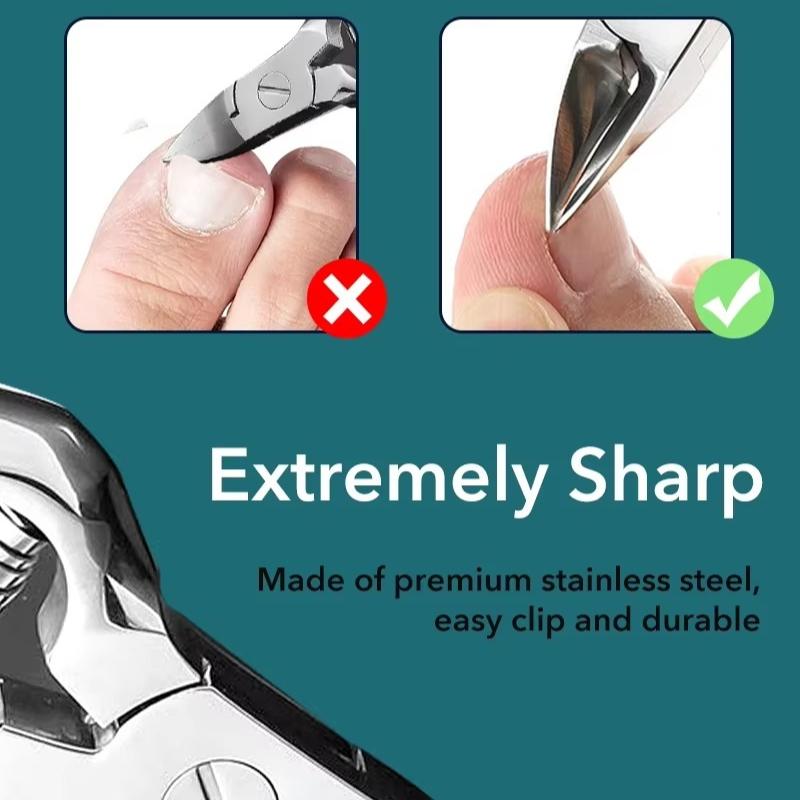 1Pc Anti-splash Nail Clippers for Thick or Ingrown Toenails Super Sharp Long Handle Nail Trimmer Cutter Professional Manicure Pedicure Tools Home Use