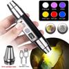 4-in-1 White Yellow UV 365nm/395nm LED LCD Flashlight USB Charging Jewelry Jade Stone Pet Stains Marker Ore Money Scorpion Light