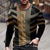 Мужская одежда осень-зима новая 3D цифровая печать длинный рукав круглый вырез футболка мужская спортивная повседневная пуловер футболка