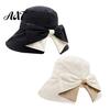 Foldable Sun Hat for Travel 2 Pcs Women's Bowknot Bucket Hat, UV Protection Wide Stylish Brim Beach, Hiking, Camping, Outdoor Women