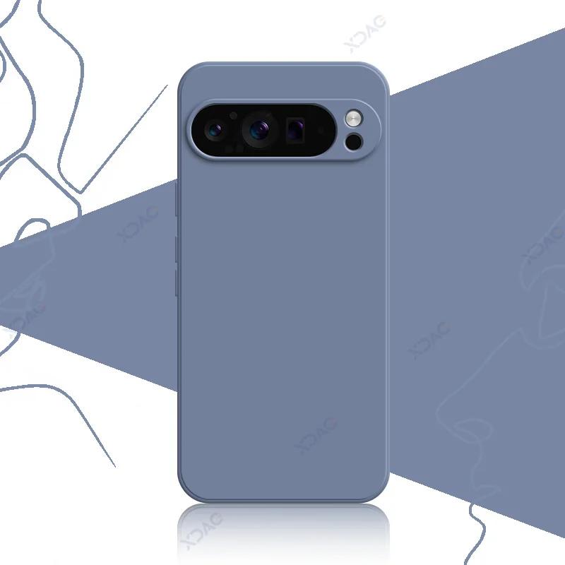 Милые чехлы для телефонов Google Pixel 9 Pro XL 5G, полностью мягкая роскошная квадратная задняя крышка из жидкого силикона Google9Pro Pixel9ProXL
