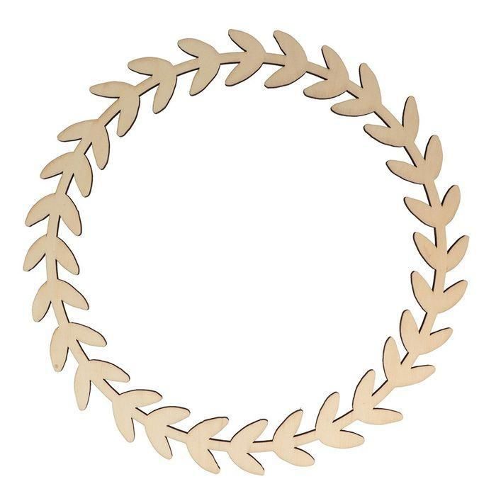 Wooden Leaf Crown - Artemio - 34 X 0.5 Cm - Decorative - Customizable - Mixed
