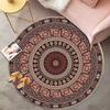 Bohemian Tribal Geometric Round Area Rug Soft Non-Slip Floor Mat Vintage Ethnic Aztec Mandala Pattern Carpet for Bedroom