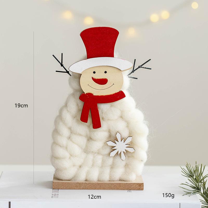 Wool Felt Nordic Ornaments Wood Christmas Tree Elk Old Man Snowman Sheep Felt Ornaments Xmas Decorations For Home Doll Decor