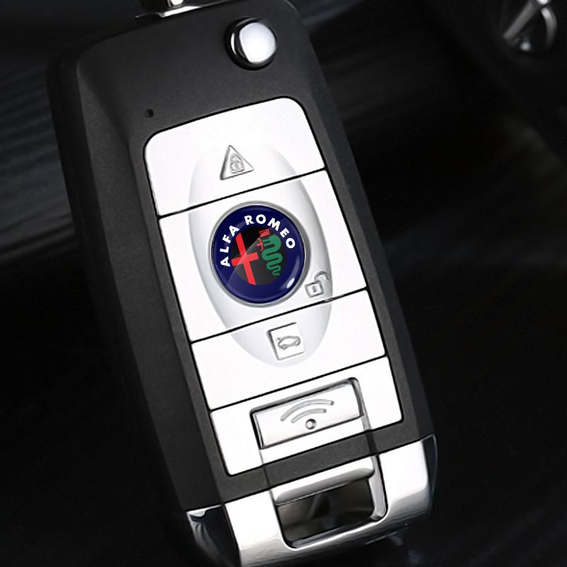 2/5/10 шт. 14 мм Наклейки на брелок автомобиля Эмблема Аксессуары для Alfa Romeo Giulia Stelvio Giulietta Spider GT 4C 8C Mito Brera Модификация