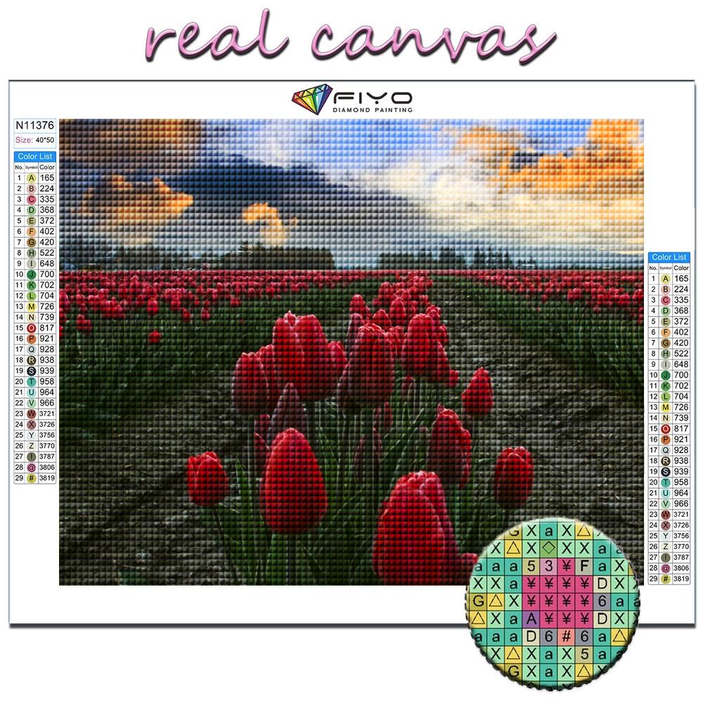 5D DIY цветы тюльпаны вышивка крестиком стразы Алмазный рисунок вышивка мозаика домашний декор