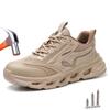 Breathable Work Safety Shoes Men Lightweight Work Sneakers Steel Toe Shoes Puncture-Proof Protective Indestructible Safety Boots