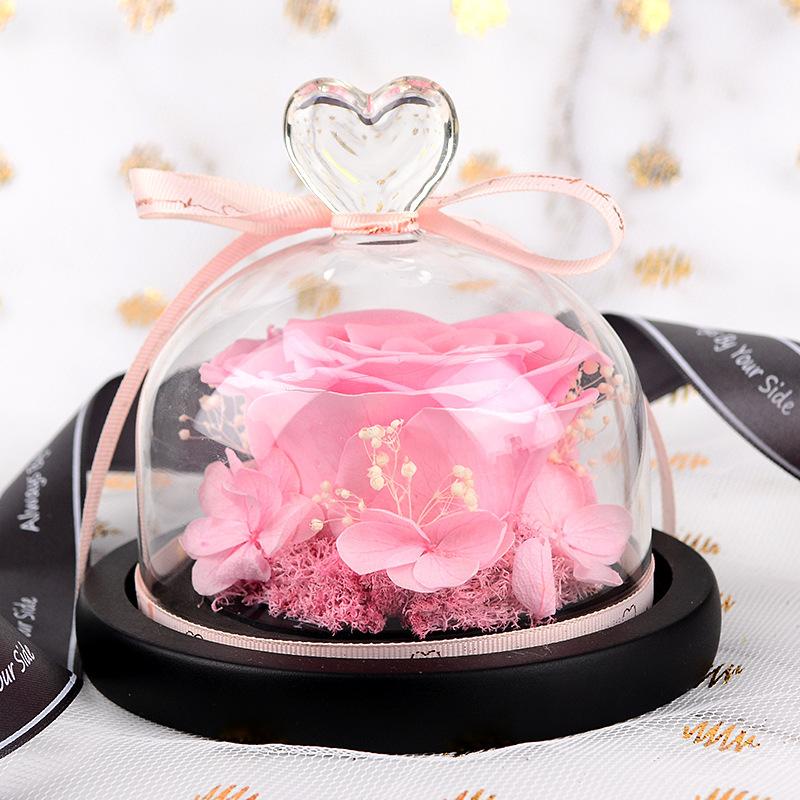 Filia eternal flower love glass cover rose gift box dried flowers do not wither flower bouquet
