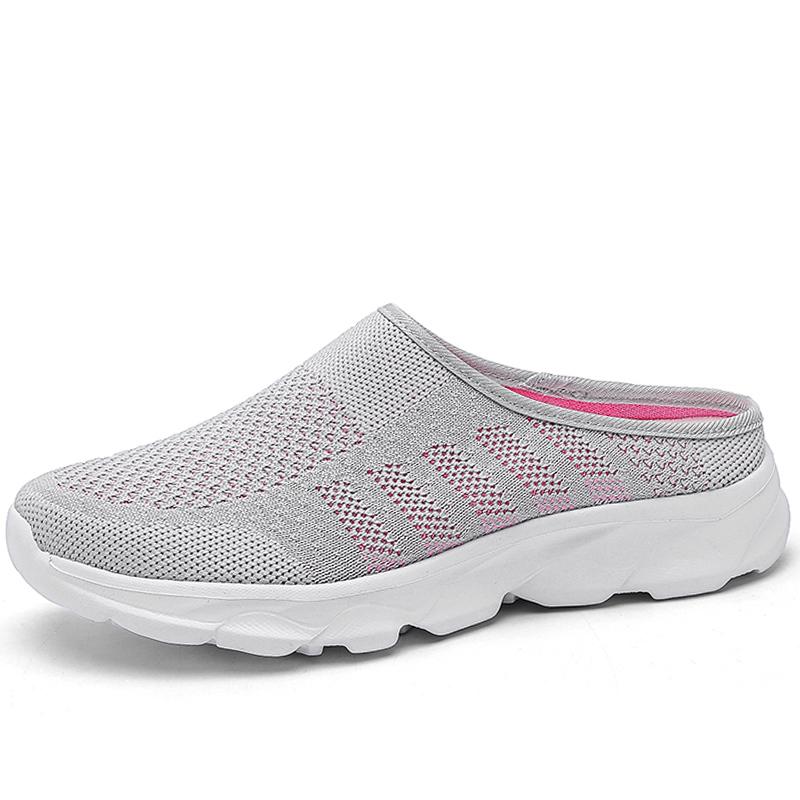 Женские дышащие полутапочки, ультра легкие домашние и уличные женские тапочки, домашние тапочки большого размера