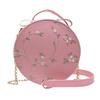Women's Fashion Lace Fresh Handbag Crossbody Bag Solid Color Small Round Bag-MXBC