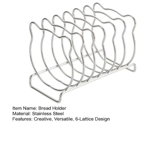 Bear-Shaped Toast Rack Stainless Steel 6-Slice Bread Holder for Air Fryer Oven Steamer Cute Even Heating Kitchen Accessories