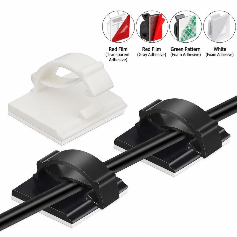 Self-adhesive Large Transparent Wiring Clamp Cable Fixing Base Ideal for Dash Cam Navigator Installation Neat Circuit