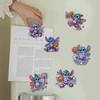6 шт. DIY Алмазная живопись Магниты на холодильник, Дисней Стич, Вышивка крестом Круглый Алмазный Рукоделие Домашний Декор Подарок