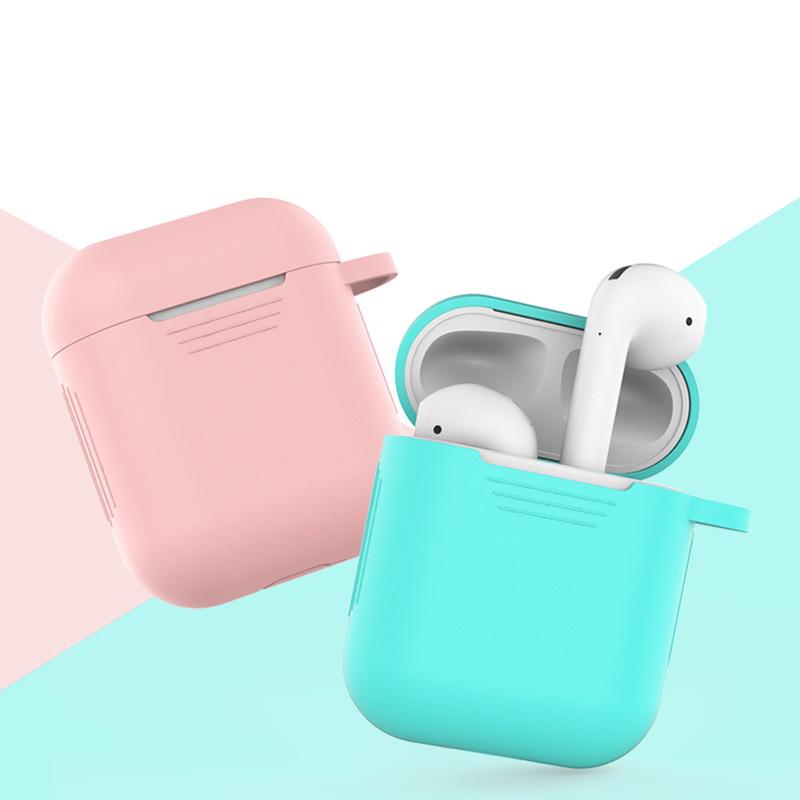 Чехол для Apple Airpods 1/2, силиконовый защитный чехол для беспроводной Bluetooth-гарнитуры с крючком