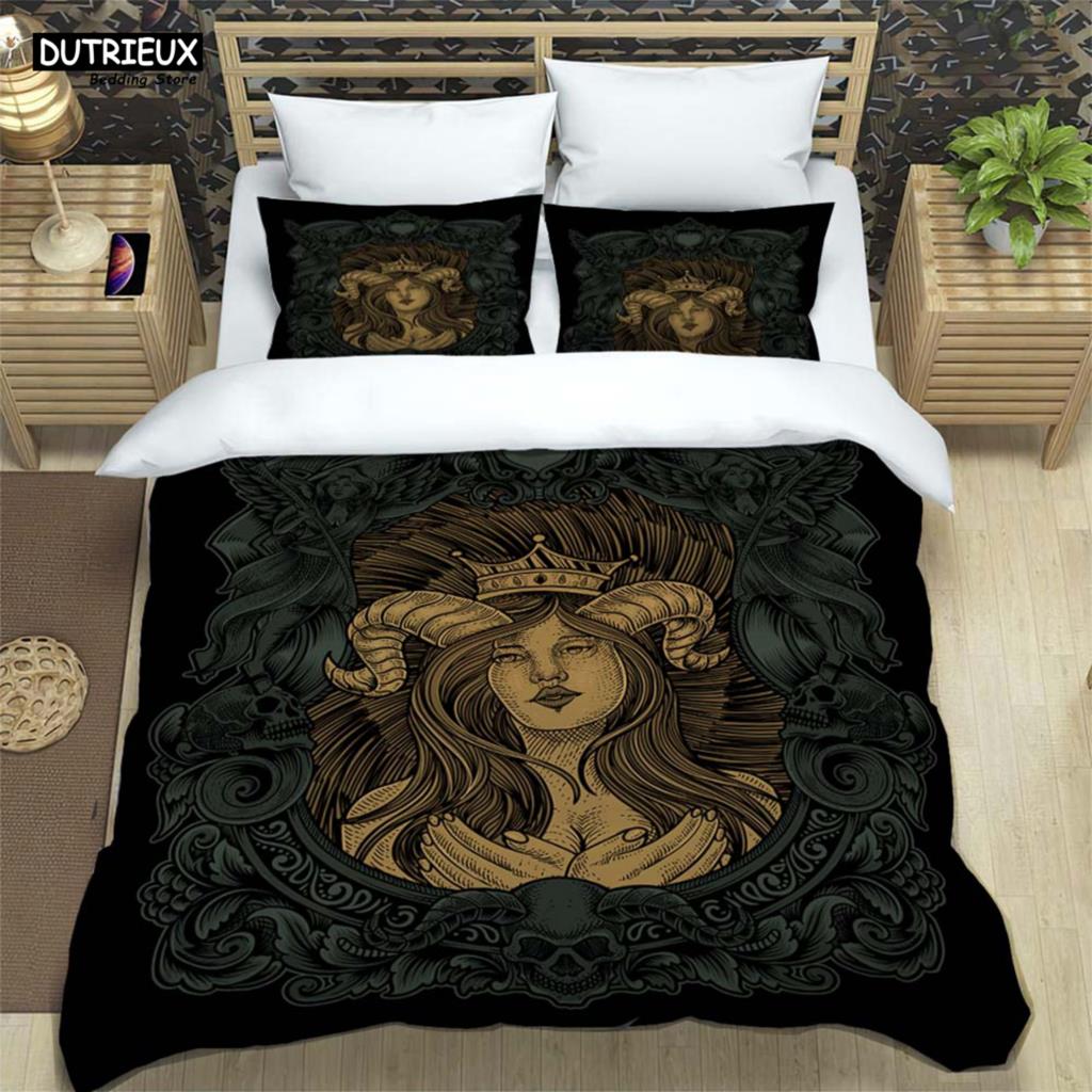 Medieval Dark Retro Digital Print Polyester Bedding Sets Boys Bed Linen Set For Teens, Queen Bedding set Bed Comforter Set