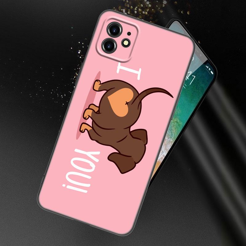 Чехол для телефона «Dachshund Dog Love» для Apple iPhone 13 12 Mini 11 Pro XS Max XR X 8 7 6S 6 Plus SE 2022 2020 5S 5, мягкий черный чехол