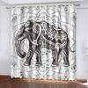 Тканые шторы с принтом «Богемский слон» Две независимые шторы слева и справа Плотные шторы для спальни