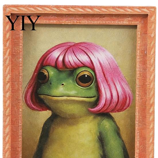 Frog Refrigerator Magnet Abstract Magnet, Framed Hairstyle Fridge Cartoon Home Kitchen Office Decoration Party Favors Decor