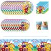 51pcs Teletubbies Cartoon Tableware Includes Plates Napkins Cups Tablecloth