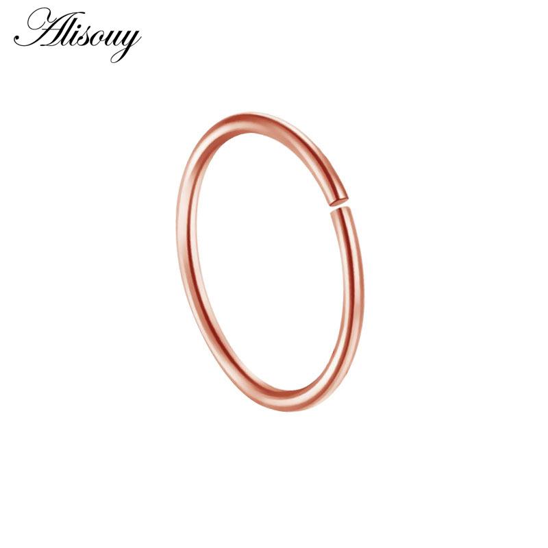 Alisouy 1Piece Steel 20G Faux Nose Rings Fake Septum Rings Hoop Nostril Daith Piercing Fake Clip On Nose Rings Oreja Piercings Jewelry