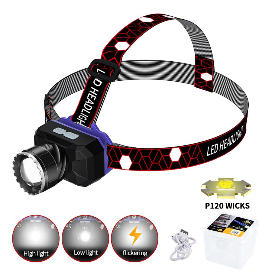 New Led Strong Light Headlamp USB Rechageable Motion Sensor Headlight Portable Fishing Camping Outdoor Head Lamp Work Flashlight