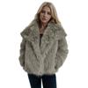 European and American fashion solid color lapel short fur European beautiful women winter temperament elegant commuter wear