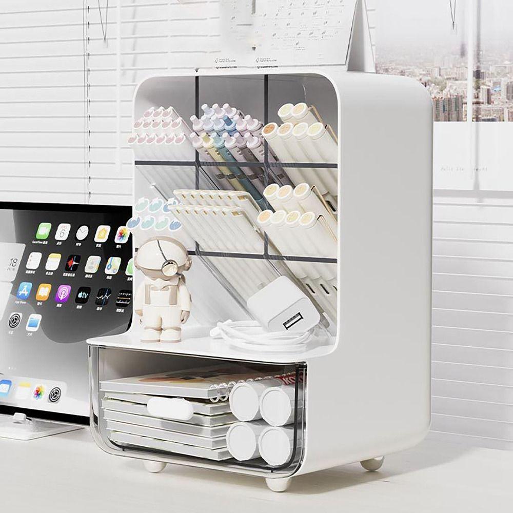 Большая емкость держатель для ручек скошенная вставка держатель для косметических кистей модная полка для товаров на рабочем столе