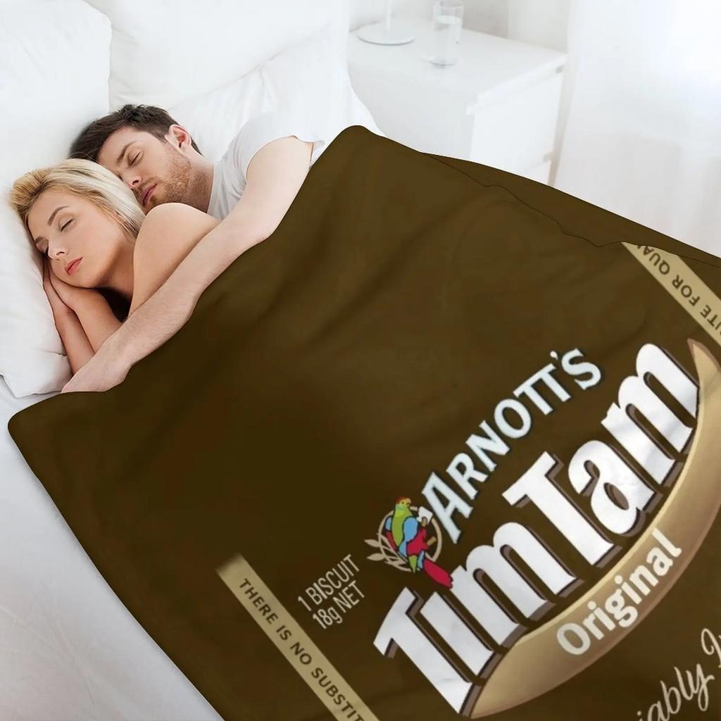 Arnott's Tim Tam Chocolate Biscuits design Throw Blanket Decorative Beds bed plaid Soft Plush Plaid Flannel Blankets