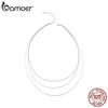 BAMOER 925 Sterling Silver Chic Triple Layer Necklace Box Bead Neck Chain for Women Platinum Plated Original Design Fine Jewelry