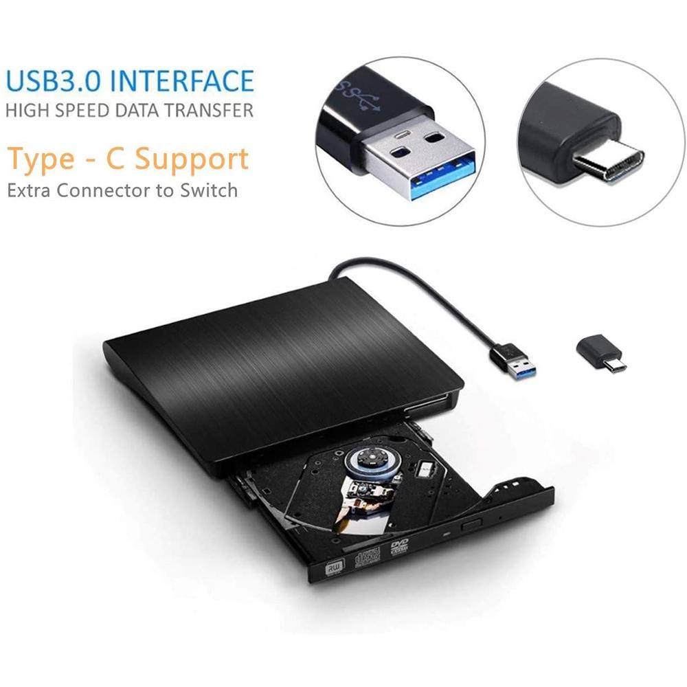 External CD DVD Drive, USB C Writer Type C USB 3.0 CD DVD RAM Burner Combo High Speed Re-Writer For Laptop Notebook PC Desktop