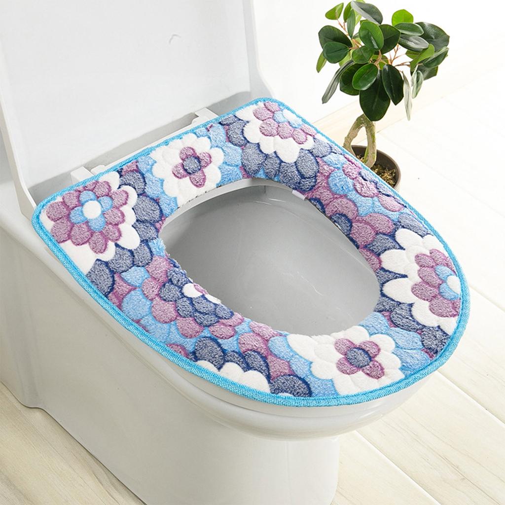 Водонепроницаемая универсальная большая подушка для сиденья унитаза из кораллового бархата с липкой пряжкой, чехол для сиденья унитаза, бытовая подушка для сиденья унитаза
