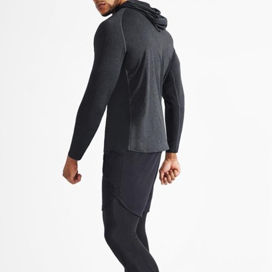 Мужская летняя спортивная толстовка с длинным рукавом и шнурком, эластичная, свободная, впитывающая пот, быстросохнущая, мягкая, дышащая, однотонная, баскетбольная, спортивная...