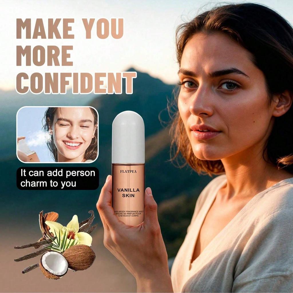 2 шт. [Купи один, получи один бесплатно]. Всего два]Спрей-аромат для волос и тела "Кокос и Ваниль", Без спирта