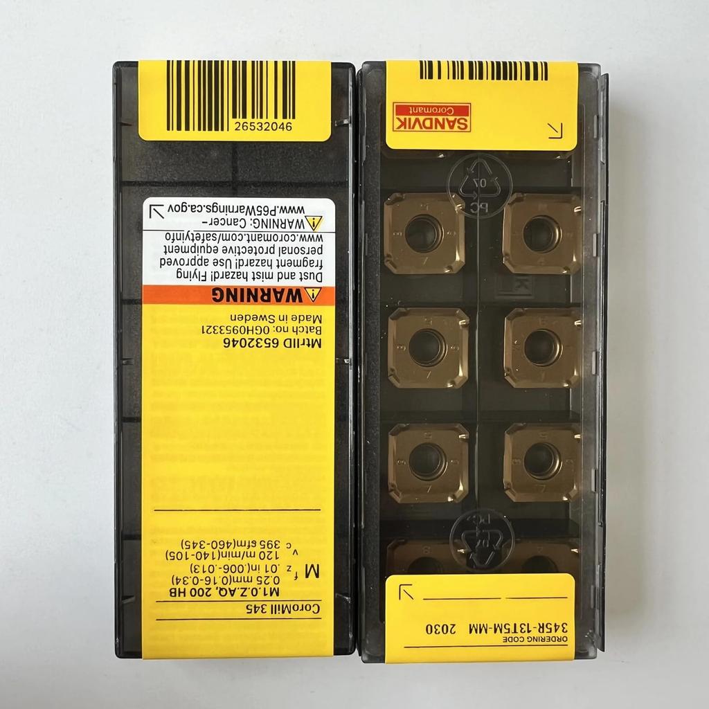 Original Sandvik / 345R-13T5M-MM 2030 / CNC Lathe Carbide Blade 10 Pcs