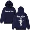 Jesus Is King Print Men Hoodie Religious Outdoor Street Gothic Harajuku Casual Fashion Long-sleeve Autumn Top