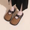 Fashion 2024 Metal Chain Slippers Outdoor Slides Slippers Women Shoes Woman Black Beige Round Cover Toe Waterproof Slippers Plus Size