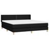 3130203 vidaXL Lit à sommier tapissier avec matelas Noir 160x200 cm Tissu