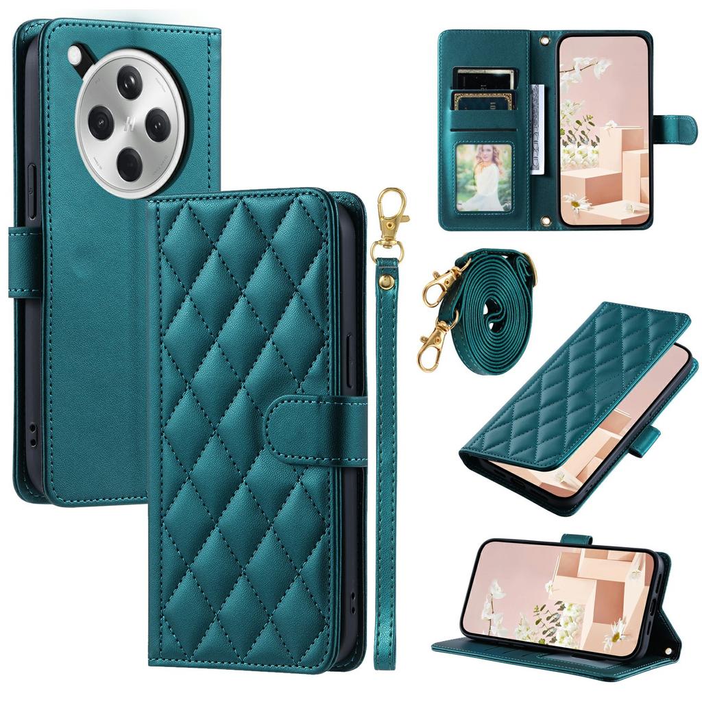 For Oppo Find X8 5G Wallet Case Rhombus Grid PU Leather Phone Cover