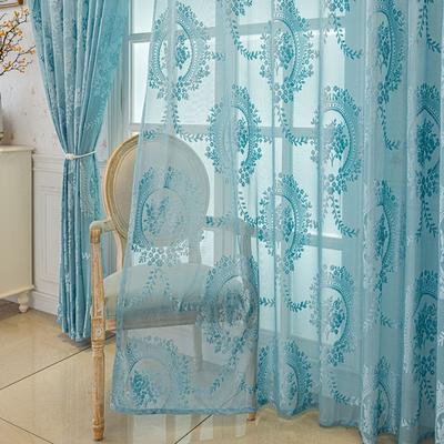 1 шт. бежевые тюлевые шторы с вышивкой для гостиной, синие элегантные цветочные вуали для окон, прозрачные ткани, шторы для спальни, шторы, домашний декор