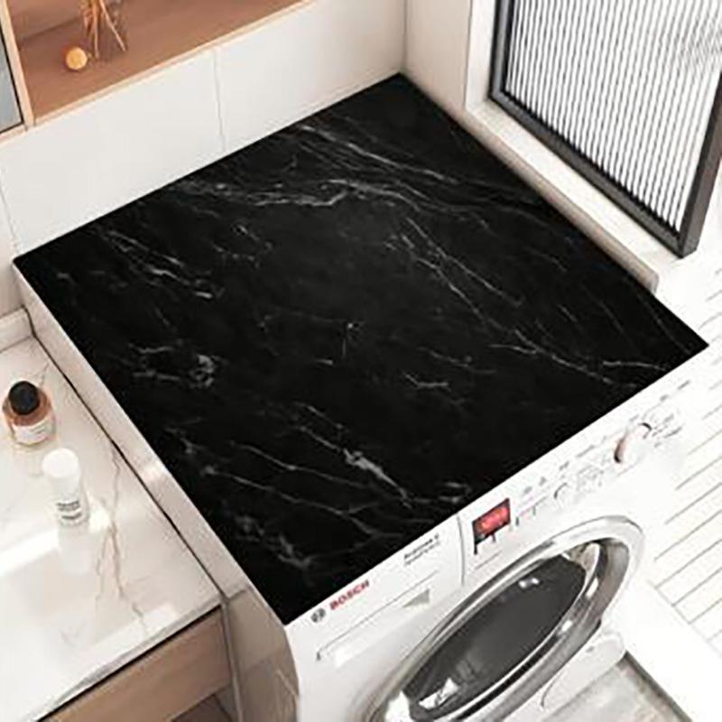 Vintage Checkered Printed Washing Machine Dust Cover Pad, Quick-Dry Absorbent Protective Top Mat For Washer And Dryer